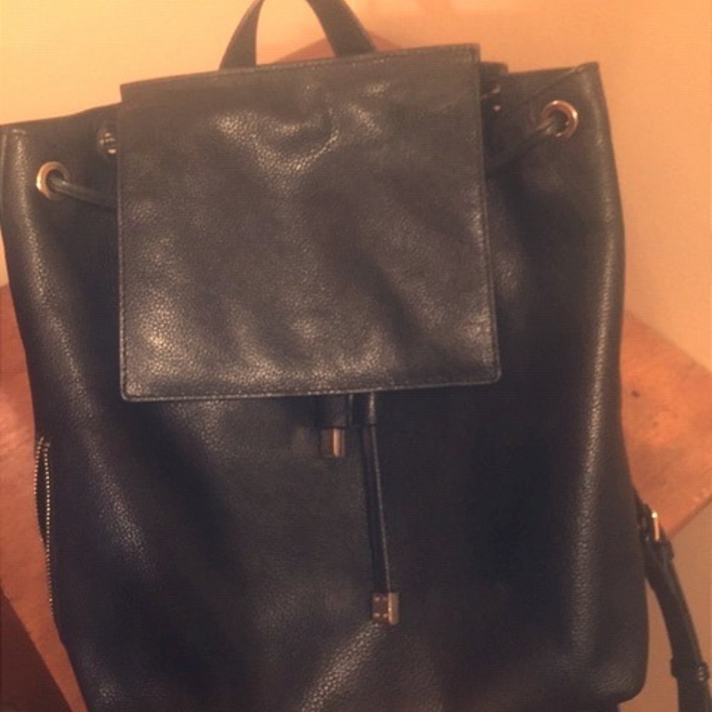 Barney's New York Black Leather backpack